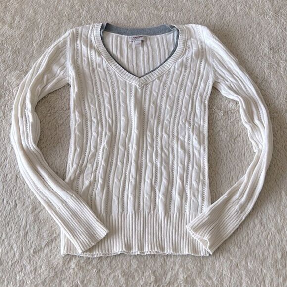 Arizona Jeans knit sweater gray and white size large - Picture 3 of 15